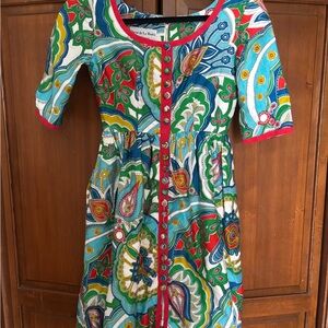 Vintage Oscar de La Renta boutique dress. Gorgeous details and print.